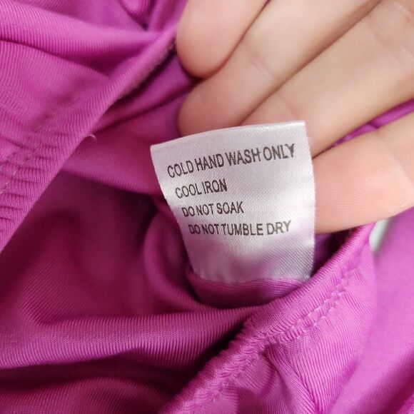 Princess Polly Women Solid Purple Bodysuit  Size 4 Long Sleeve Low Cut Stretch - Picture 9 of 9